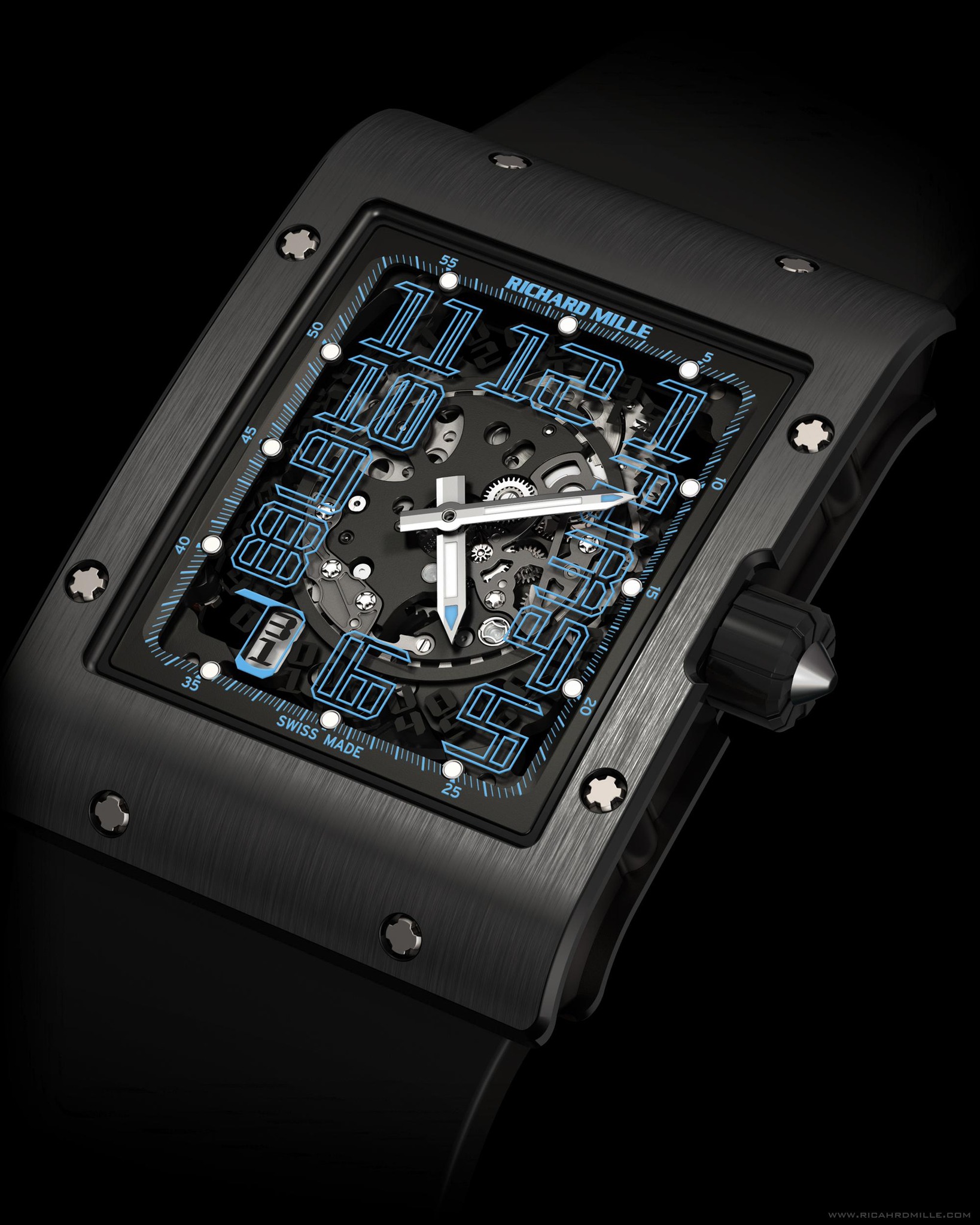 Replica Richard Mille RM 016 Automatic Argentina Blue Black Titanium Watch Replica Richard Mille RM 016 Automatic Argentina Blue Black Titanium Watch